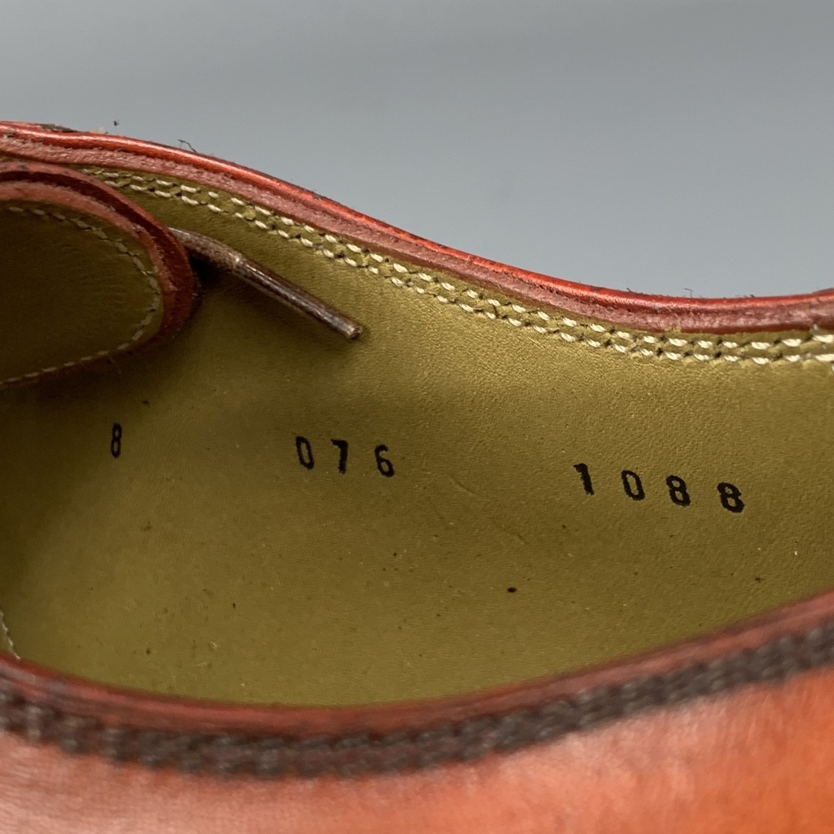 STEFANOBI Size 8 Cognac Contrast Stitch Leather Split Toe  display picture 2