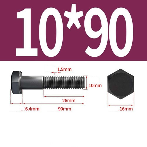 Hex Bolts M6 M8 M10 M12 M14 High Tensile Hex Screws Grade 12.9 Black - Picture 23 of 24