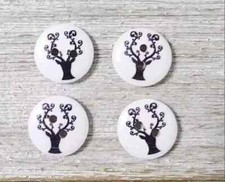 wood deer antler sewing buttons 2 holes  1/2 inch (set #4)
