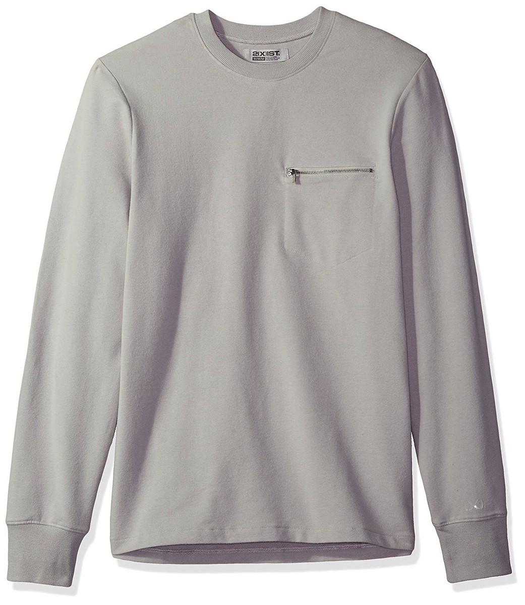 New 2(X)IST 2XIST Men's Modern Classic Cement Grey Crew Neck