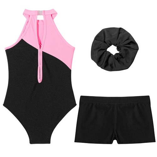 Kids Girls Leotard Yoga Rompers Sparkly Bodysuit Ballet Set Gym Outfit Latin - Picture 9 of 71