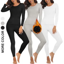 2PCS Thermal Underwear Set Top Long Sleeve Shirt Vest Long John Legging Bottom
