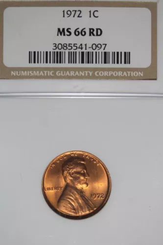 1972- NGC 1C MS66RD LINCOLN MEMORIAL CENT #B45960