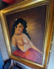 Ölgemälde, Frau, Ungarin, Zigeunerin, mit Rahmen 93 x 76 cm Rahmen für Spiegel