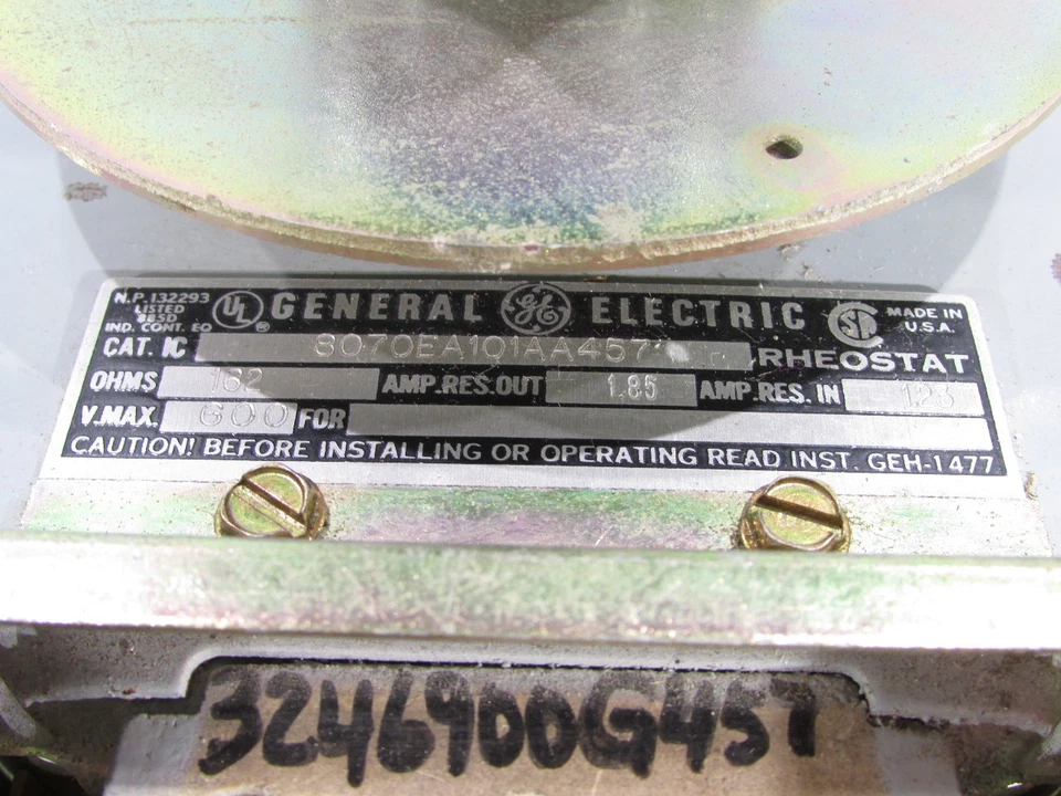 * GE 8070EA101AA457 РЕОСТАТ 162 ОМ 600 В - Изображение 3 из 4