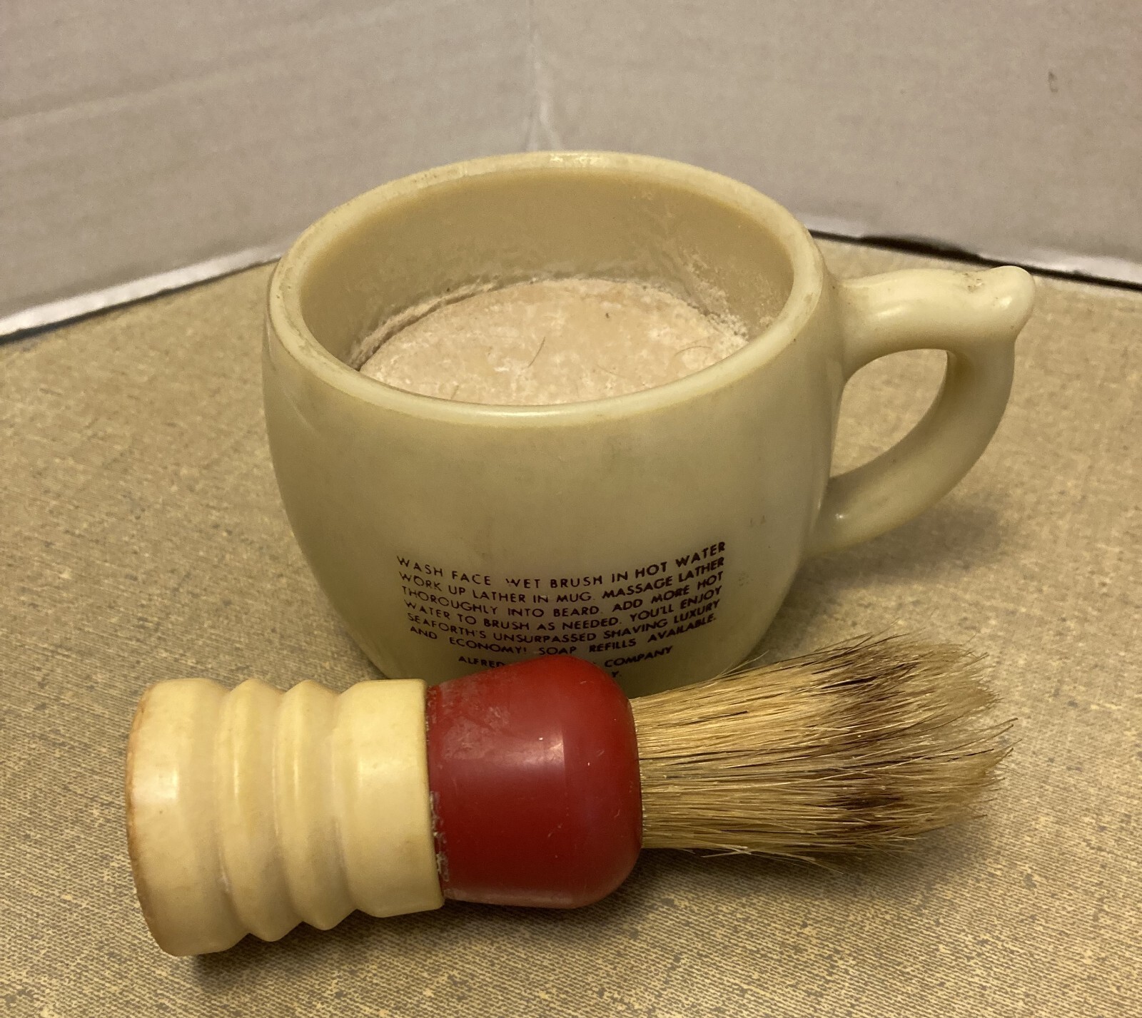 1953 Vintage Seaforth Shaving Mug Spiced Lotion Box & EverReady