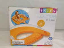 Intex Sit N Float Inflatable Lounge Orange Adult Water Chair Swimming Pool Float