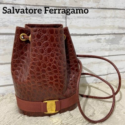 Authentic Salvatore Ferragamo Draw String Bucket Backpack  display picture 1