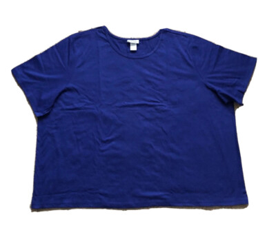 CW Classics Women s Essential Tee Top Short Sleeve Royal Plus Size 2X New