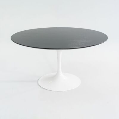 2010s Eero Saarinen Knoll Tulip Pedestal Dining Table w/ 54'' Ebonized Wood Top