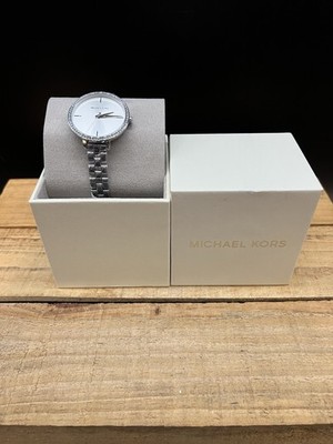New Authentic Michael Kors Charley Silver Crystals Women s MK4398 Watch - NWT