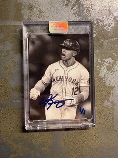 1/1 Francisco Lindor Topps Art Card (#KHAC 28) Hand Signed by Artist Keegan Hall