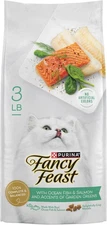 Purina Fancy Feast Dry Cat Food With Ocean Fish and Salmon, 3 lb Bag