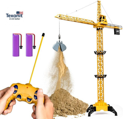 DIY Alloy Hook 4 Channel RC Tower Crane for Kids - 50.4 Inches Remote Control Cr