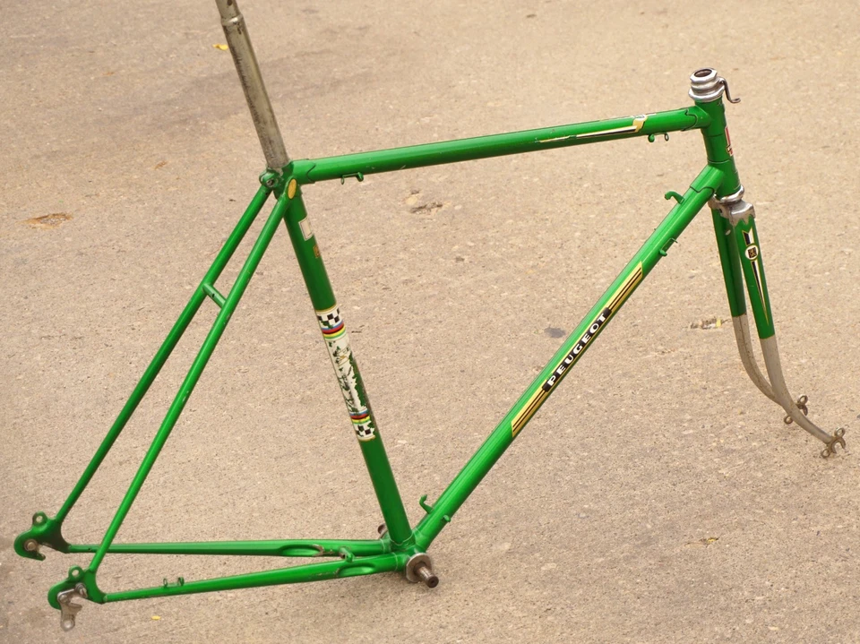 Cuadro Peugeot UO8 bicicleta vintage Francia 55 cm horquilla de cuadro de acero con orejetas años 70 UO-8 Foto 3 de 4