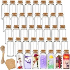 Glasflaschen 70er Set, Mini Korkstopfen, Recyceltes Glas, Dekoration, DIY