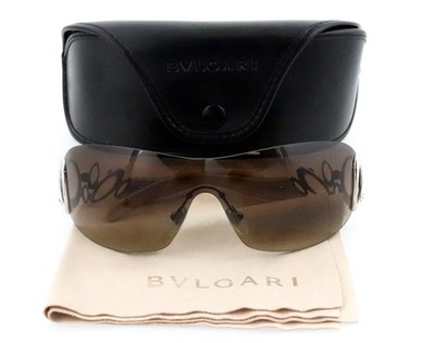 New BVLGARI BV 6029-B 102/13 Brown Shield Crystal Encrusted