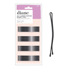 2.5  Curved Black Bobby Pins, Large Flat Hair Pins with Ball Tips for Long  Thi