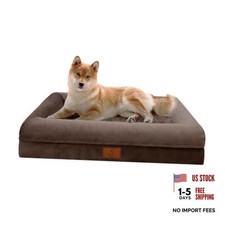Washable Dog Bed Orthopedic Waterproof for 33.0"L x 25.0"W x 6.5"Th Coffee