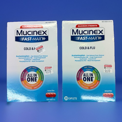 #ad 2 Mucinex Fast Max Cold and Flu Medicine Maximum Strength 20 Caplets Lot Of 2 $14.97