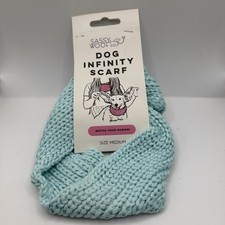 Sassy Woof Dog Infinity Scarf Medium Light Blue 