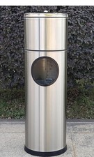 Outdoor Standing Ashtray Stainless Steel Extra Tall With Bin 28x82.5cm