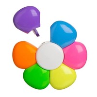 Textmarker Marker Stift Fancy Flower Petals Rosa Orange Blau GrüN Lila Gelb