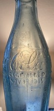 Early Crude Error Blue Aqua Nov 16 1915 Hobbleskirt Coca Cola Bottle Tooled Top