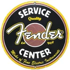 VINTAGE FENDER GUITARS PORCELAIN STRATOCASTER SIGN SALES SERVICE GAS OIL AMP