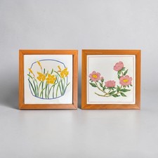 Vintage Floral Hand Painted Floral Wall Hangi...
