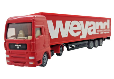 Siku 1/87 No 1627 MAN TGA XXL  LKW Koffer Sattelzug Weyand Wermelskirchen gut !