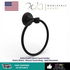 Delta Esato Hand Towel Holder Matte Black - Round Towel Ring - Wall Mounted