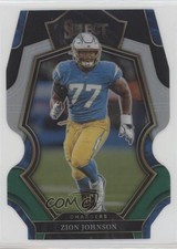 2022 Panini Select Premier Level Black & Green Prizm Die-Cut Zion Johnson 2xd