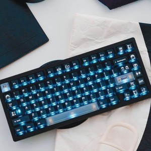 Transparent Black keycaps 60 75 Percent, Custom Backlit Shine Throug...