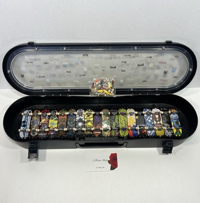 Bundle Lot of 18 Tech Deck Skateboards With Display Case and Accessories