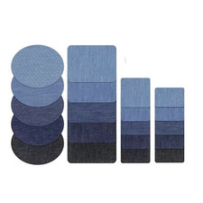 NEW DIY Iron On Denim Fabric Patches Fit Clothing Jeans Repair Kit 20pcs USA