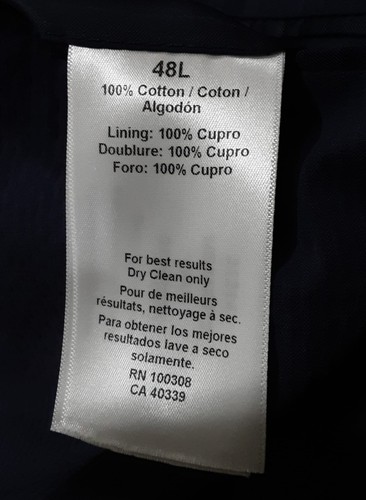 NWT PETER MILLAR Crown Crafted Cotton Soft Jacket Navy MS24XJ12 48 Long $1295 - Picture 7 of 8