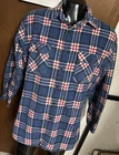 Vtg USA FIELDMASTER Blue Red Plaid Flannel Shirt Mens XL Tall XLT Perma-Prest