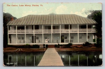 1910 Lake Morey Fairlee VT The Casino Vintage Postcard Valentine & Sons