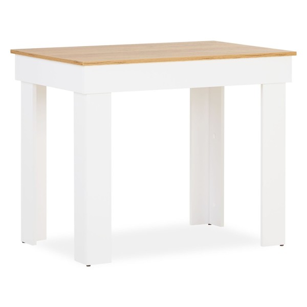 Esstisch 90 X 60 Cm Holz Eiche Weiß KüChentisch Tisch Esszimmertisch Homestyle4U-image
