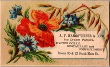 Antique Victorian Trade Card - A.F. Hangsterfer - Oyster 