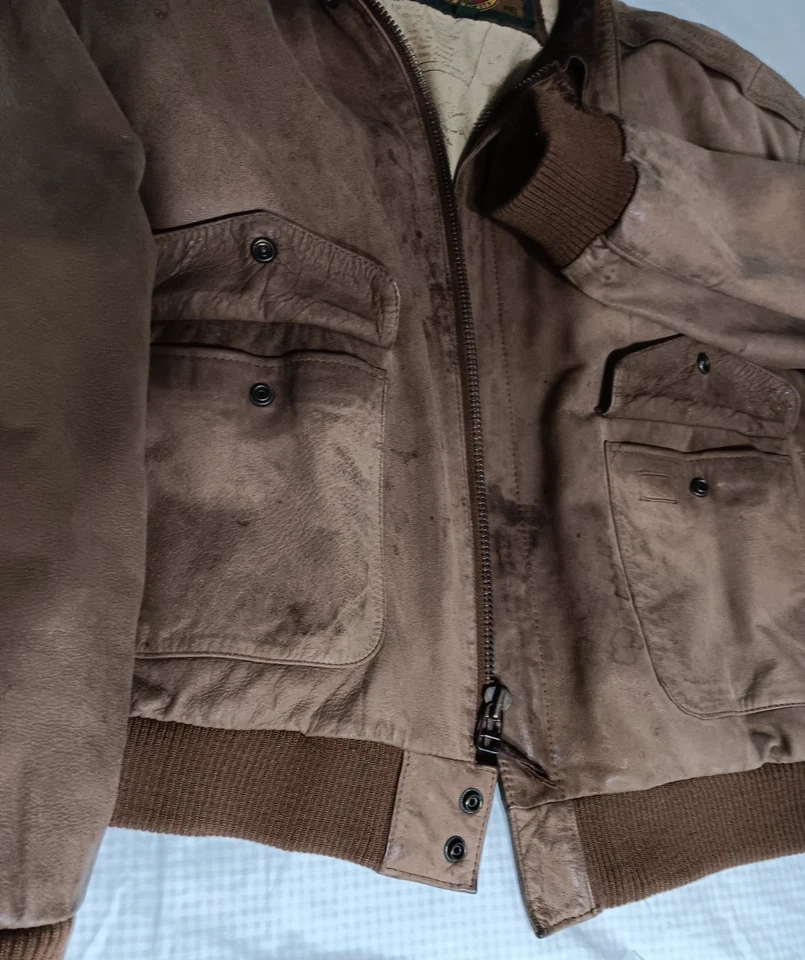 G-111 GLOBAL IDENTITY PELLE CUIR high quality leather Bomber/Aviation Jacket - Image 4 of 4