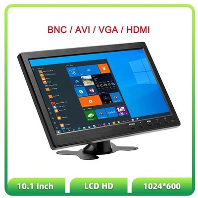 10.1 Zoll HD Display Bildschirm PC Auto Monitor CCTV AV/BNC/VGA/HDMI Speaker DE