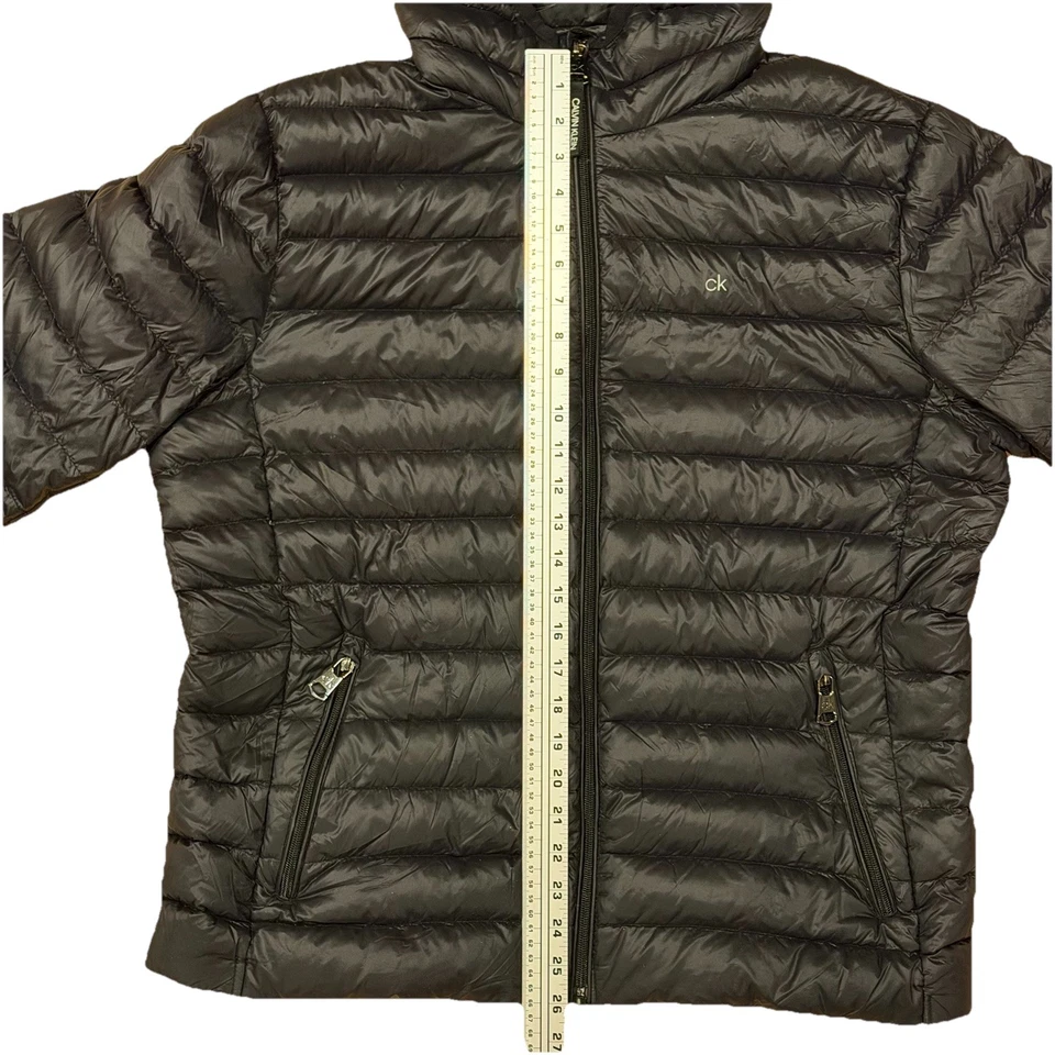 Chaqueta acolchada Calvin Klein para hombre L 7 grados cremallera completa empaquetable premium plumón capucha Foto 2 de 4