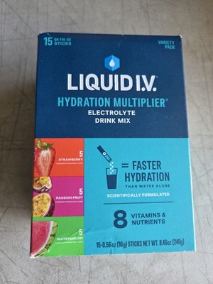 New Sealed Liquid IV Hydration 15 Count Mix Electrolyte Powder Drink Mix