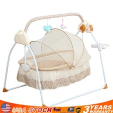 Portable Electric Baby Cradle Swing with Bluetooth and Adjustable Speeds