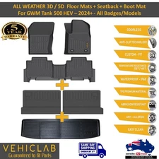 3D TPE Floor Mats + Boot + Seatback for GWM Tank 500 HEV - 2024+ - AUS DESIGN