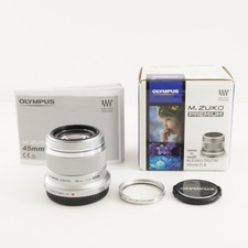 OLYMPUS M.ZUIKO DIGITAL 45mm F1.8 Silver In Box AF Prime Lens from Japan 8696