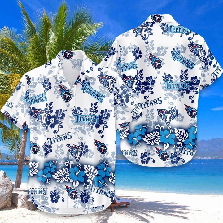 Tennessee Football Team Titanss Hawaiian Casual Button Down Shirt Unisex S-5XL