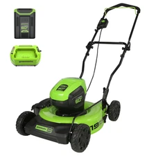 Greenworks 60V 19" Cordless Battery Push Lawn Mower with 5.0Ah Battery &Charger